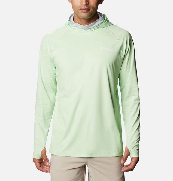 Columbia PFG Terminal Deflector Hoodies Green For Men's NZ31870 New Zealand